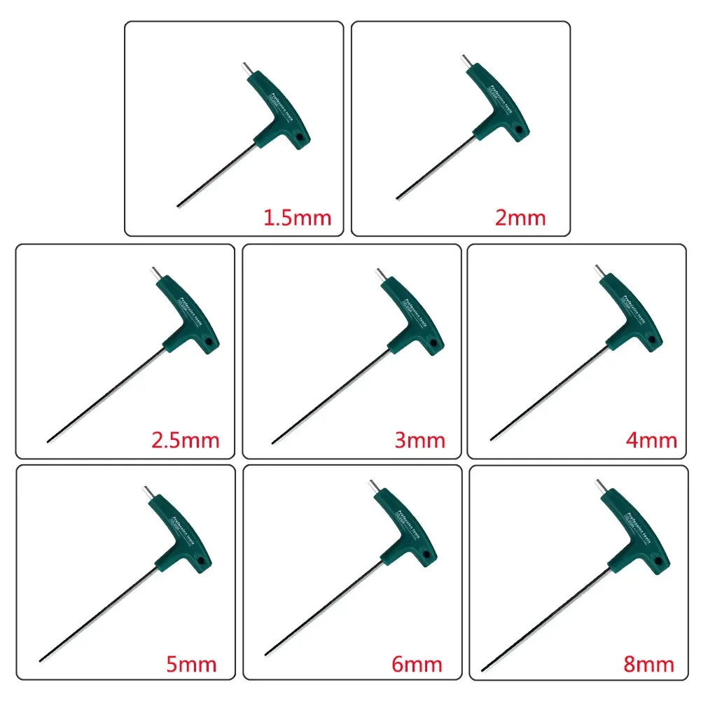 T-Type Hex Key Allen Wrench Set 1.5-10mm Hexagonal Wrench with Rubber Handle for Bicycle Motorcycle Car Repairing Wrench Tools view 3