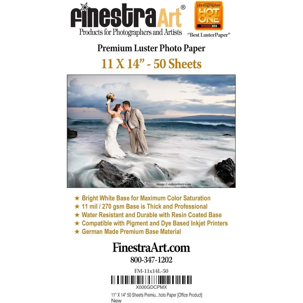 

50 Pack 11x14 Inches High-Quality Luster Photo Paper Sheets