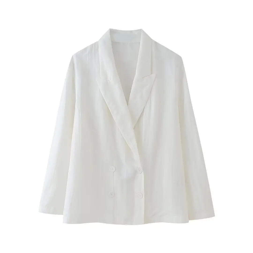 Women's Linen Pleated Suit Jacket For Women