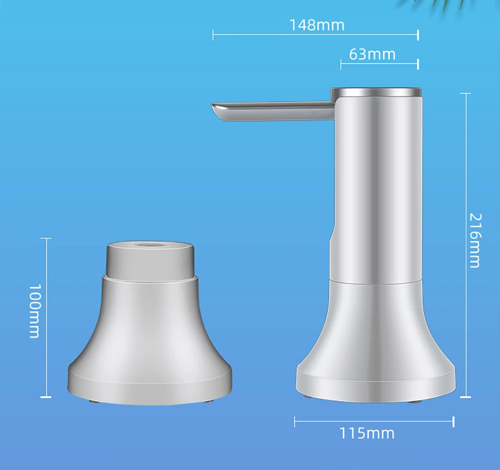 Electric Water Gallon Bottle Pump Automatic Folding Water Dispenser Pump 19 Liters Rechargeable Foldable Desk Water Bottle Pump