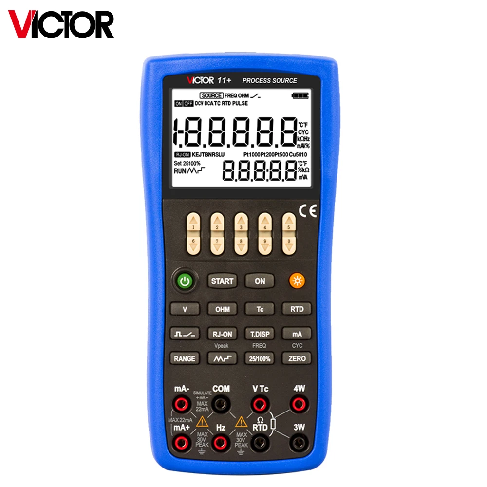 Victor 11+ Process Signals Source DC voltage Current Resistance Simulate Transmitter TC RTD Frequency Calibrator Pulse Switch