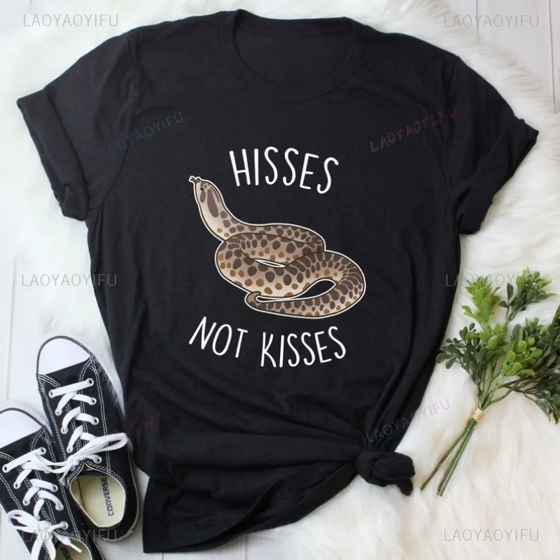 Funny Hognose Snake Shirt Women Men Reptile T Shirt Snake Lover Gift Reptile Shirt  Funny Pattern Tee Round Collar T-Shirt