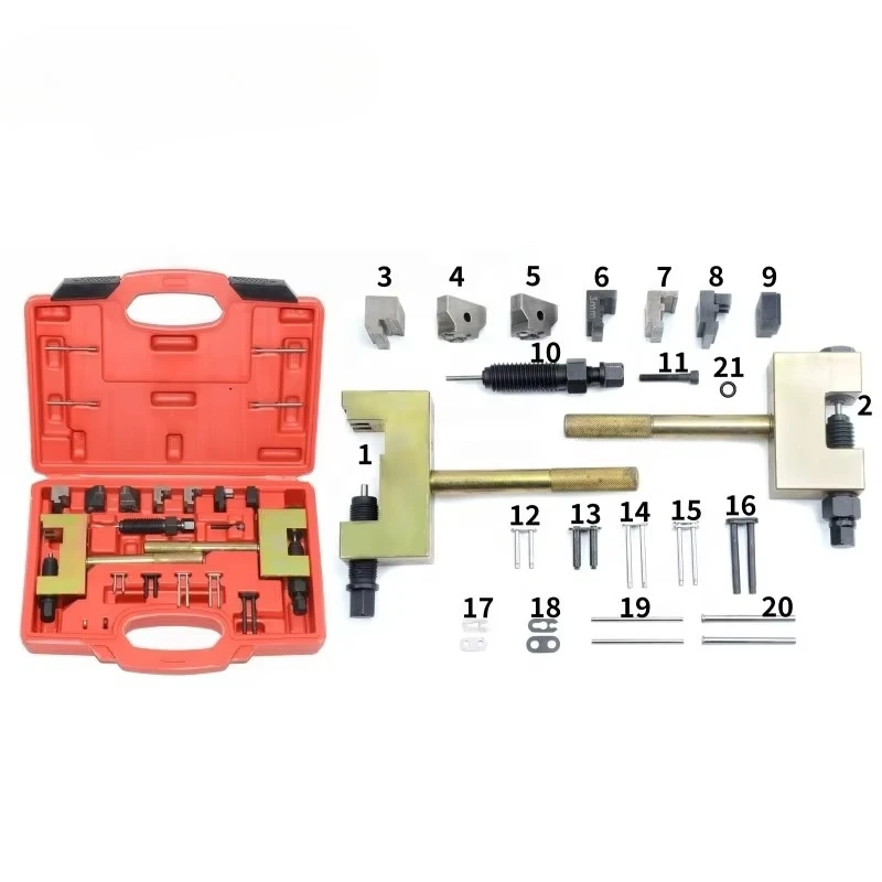 Car Tools Diesel Engine Timing Chain Kit Rivets Riveted Tool Kit for Mercedes-Benz Single Row and Double Row XC2250
