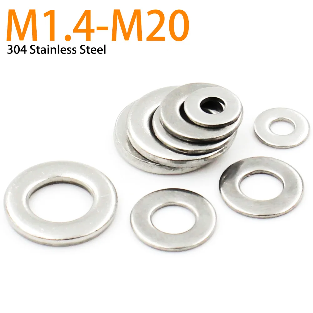 1-100PCS Large Flat Washer M1.6/M2/M2.5/M3/M4/ M5/ M6/M8-M33 DIN9021 304 Stainless Steel Big Metal Gasket Meson Plain Washers