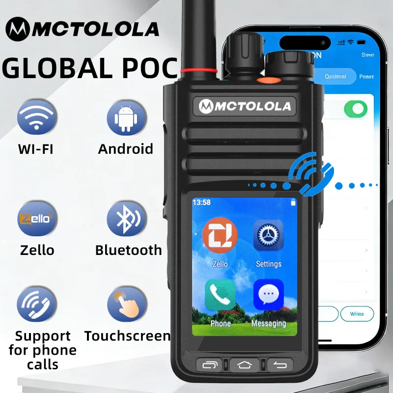 MOTOLOLA 4G Zello PoC Touch Walkie Talkie 2GB+16GB 2.4” Touch Screen Android 9.0 WIFI Bluetooth Global 5000km coverage