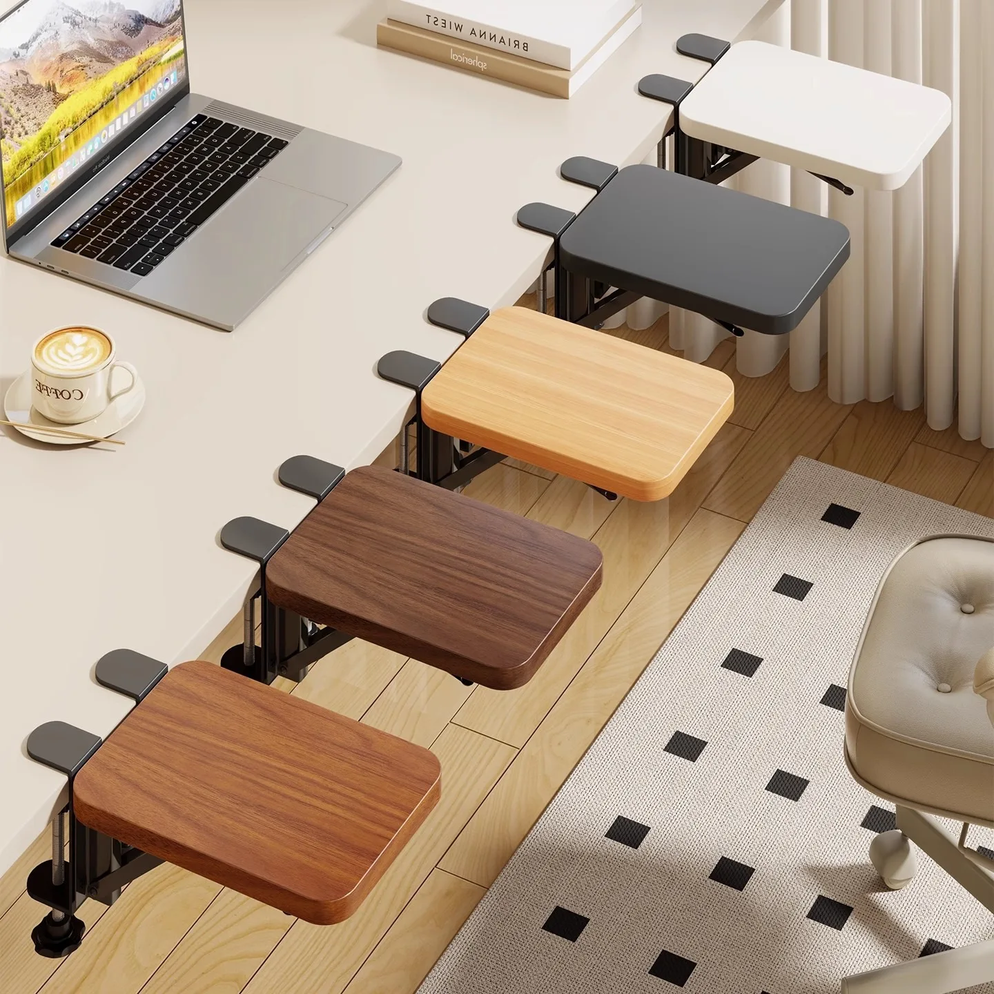 

Эргономичная подставка для ноутбука и подставка для клавиатуры, складной настольный удлинитель, компактный органайзер для офисного стола для домашнего рабочего пространства