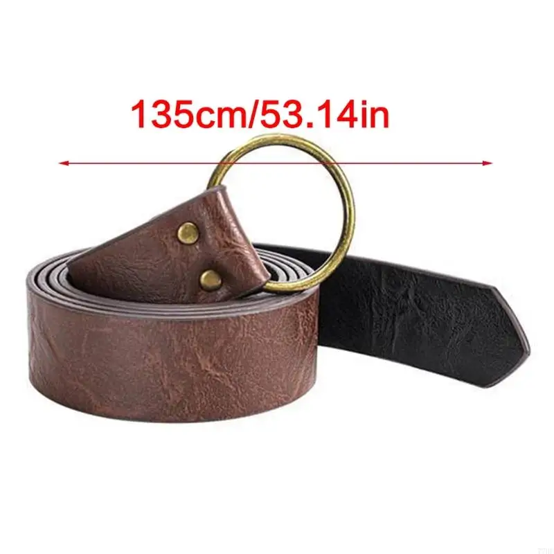 Accessori in costume VIKINGES 77He Renaissances, Bracciale in pelle pirata medievale Caspa per cintura Halloween Costume