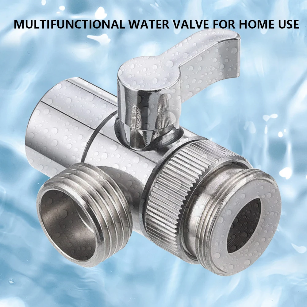 3 Way Water Tap Connector Leak-Proof Faucet Connector Splitter Copper Faucet Splitter Valve Easy-to-Install for Bathroom Kitchen
