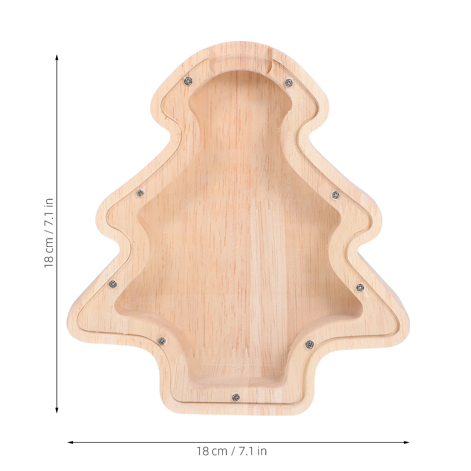 2個セット クリスマスツリー型貯金箱 木製 子供用貯金箱 コンパクトコインホルダー ホリデーパーティーの記念品やギフトに
