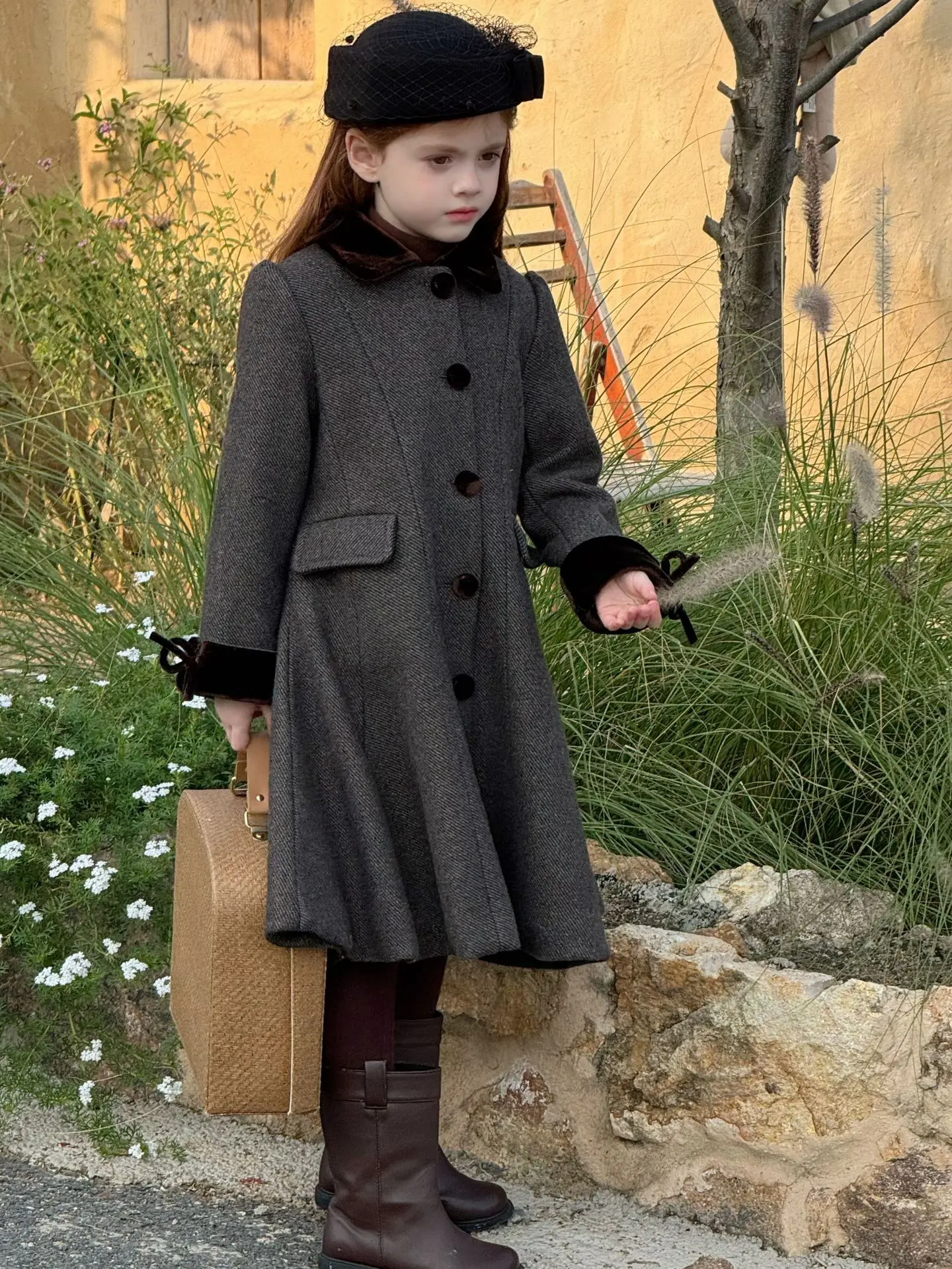 معطف الفتيات 2025 الخريف والشتاء ملابس الأطفال الجديدة الكورية نمط فتاة طفل الموضة مزاجه الصوف معطف طويل بسيط #3