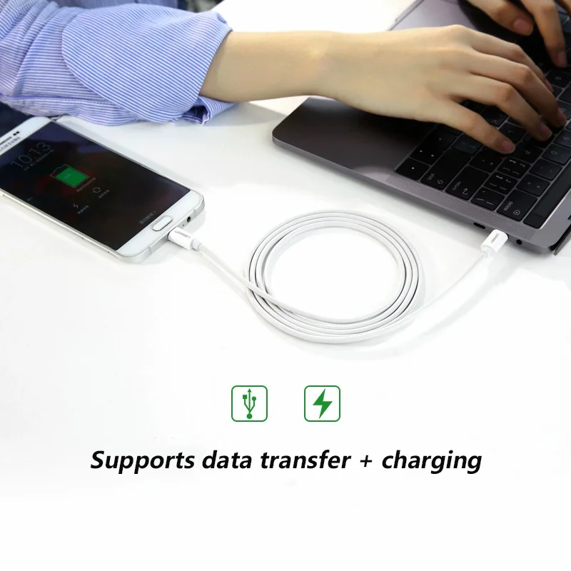 Ugreen USB C - Micro USBケーブル 1.5m Type C - Micro USB 2Aコード 急速充電とデータ転送対応