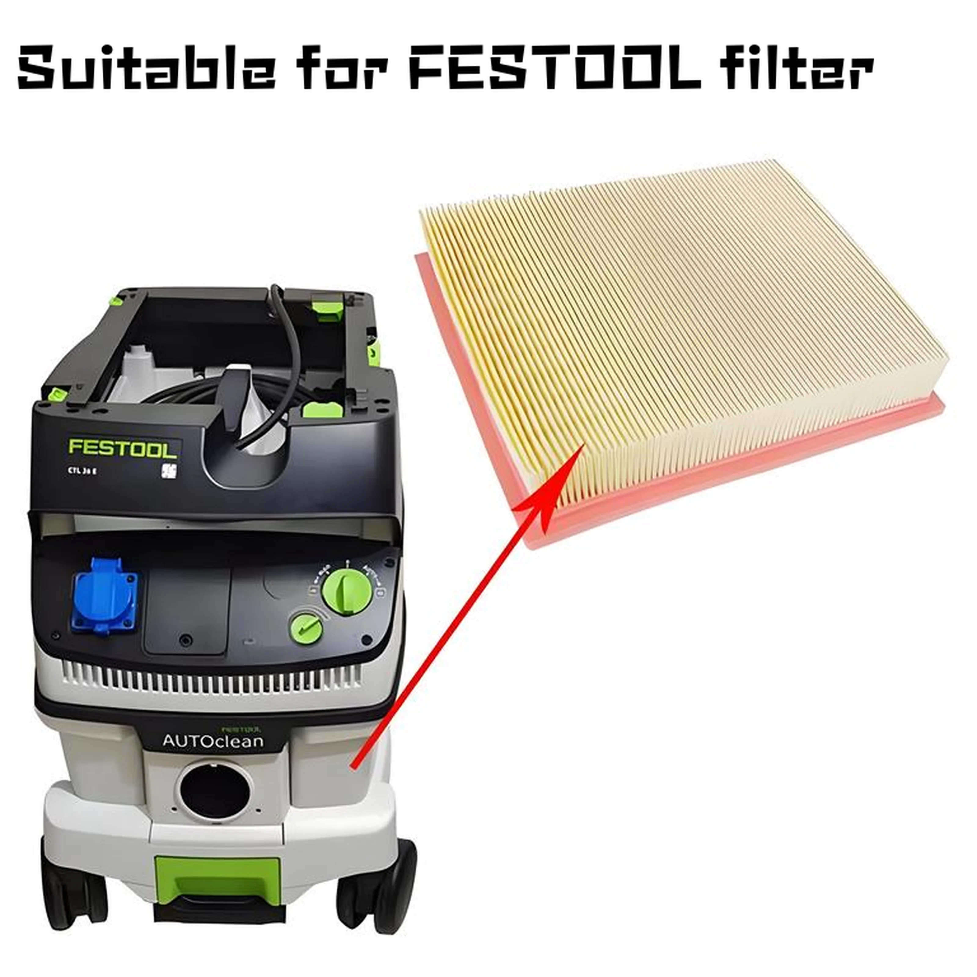 فلتر FESTOOL غير أصلي لنماذج الفراغ CT26 CT36 CT48، خرطوشة فلتر مجمع الغبار عالية الكفاءة #6