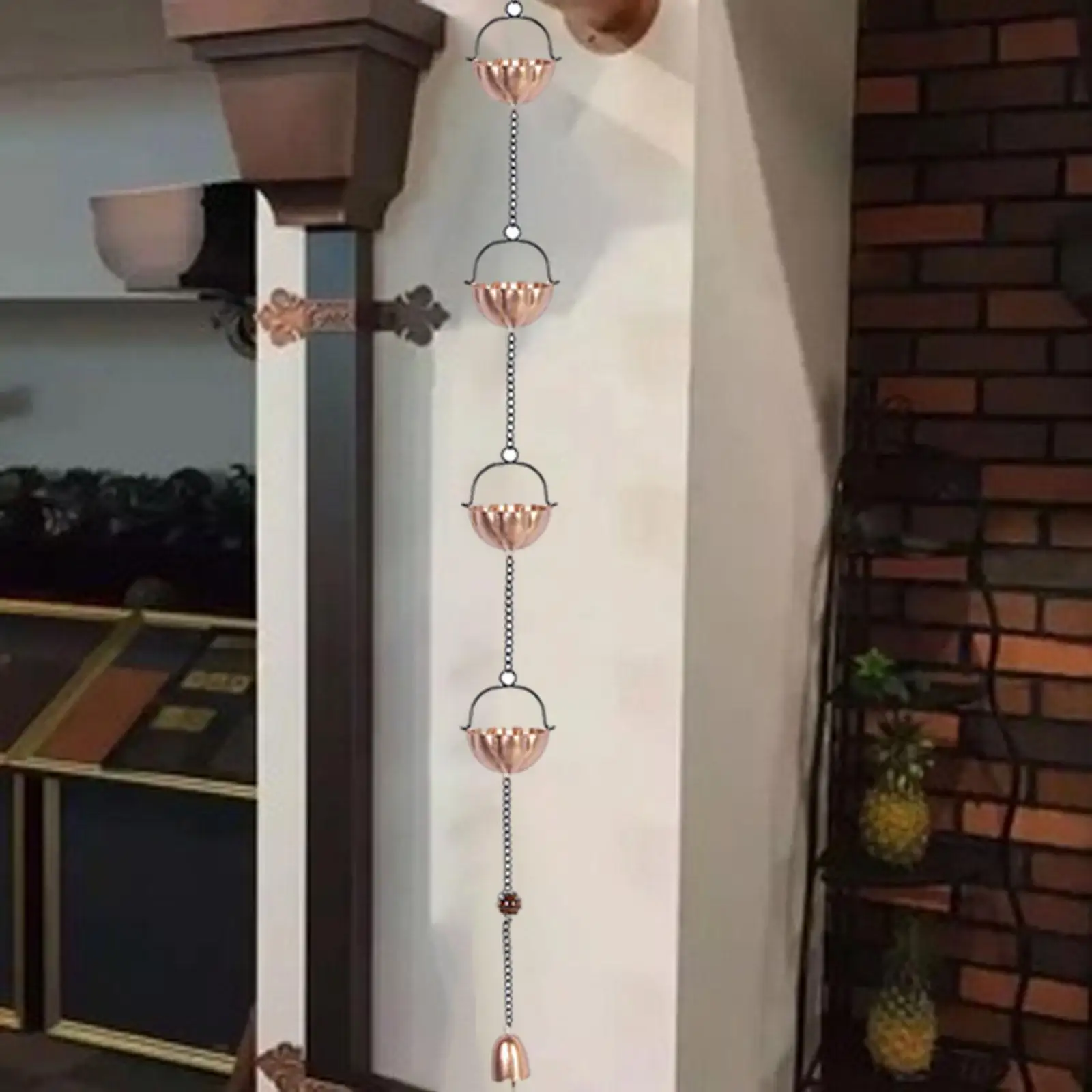 

Metal Rain Chain Replace for Downspouts 295 cm Length for Lawn Outside Porch