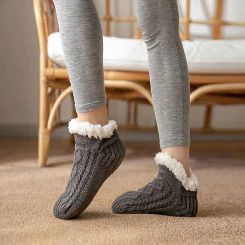 Fluffy Socks Mens Winter Warm Short Cotton Thickened Home Sleeping Thermal Soft Anti slip Floor fuzzy Sock Male Casual 2025 New