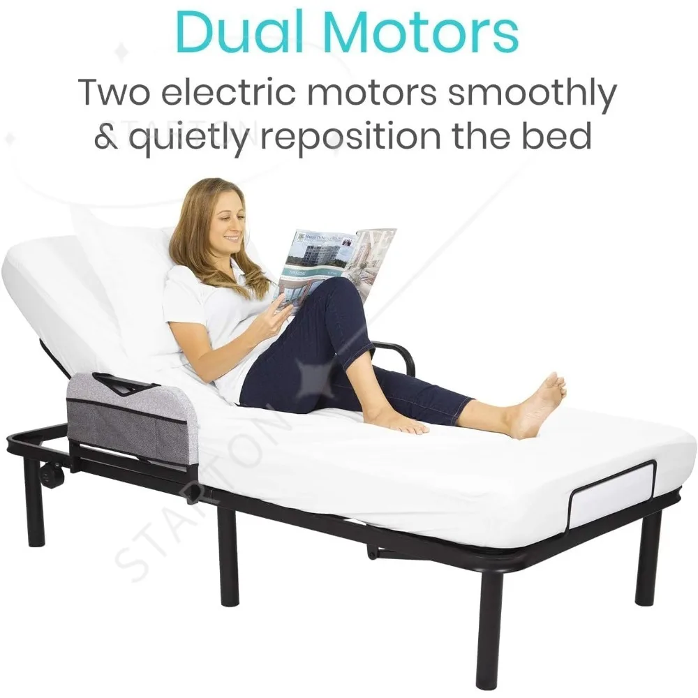 Adjustable Bed Base Frame (Twin) - Electric Heavy Duty Metal Platform Bed Frame with Adjustable Base