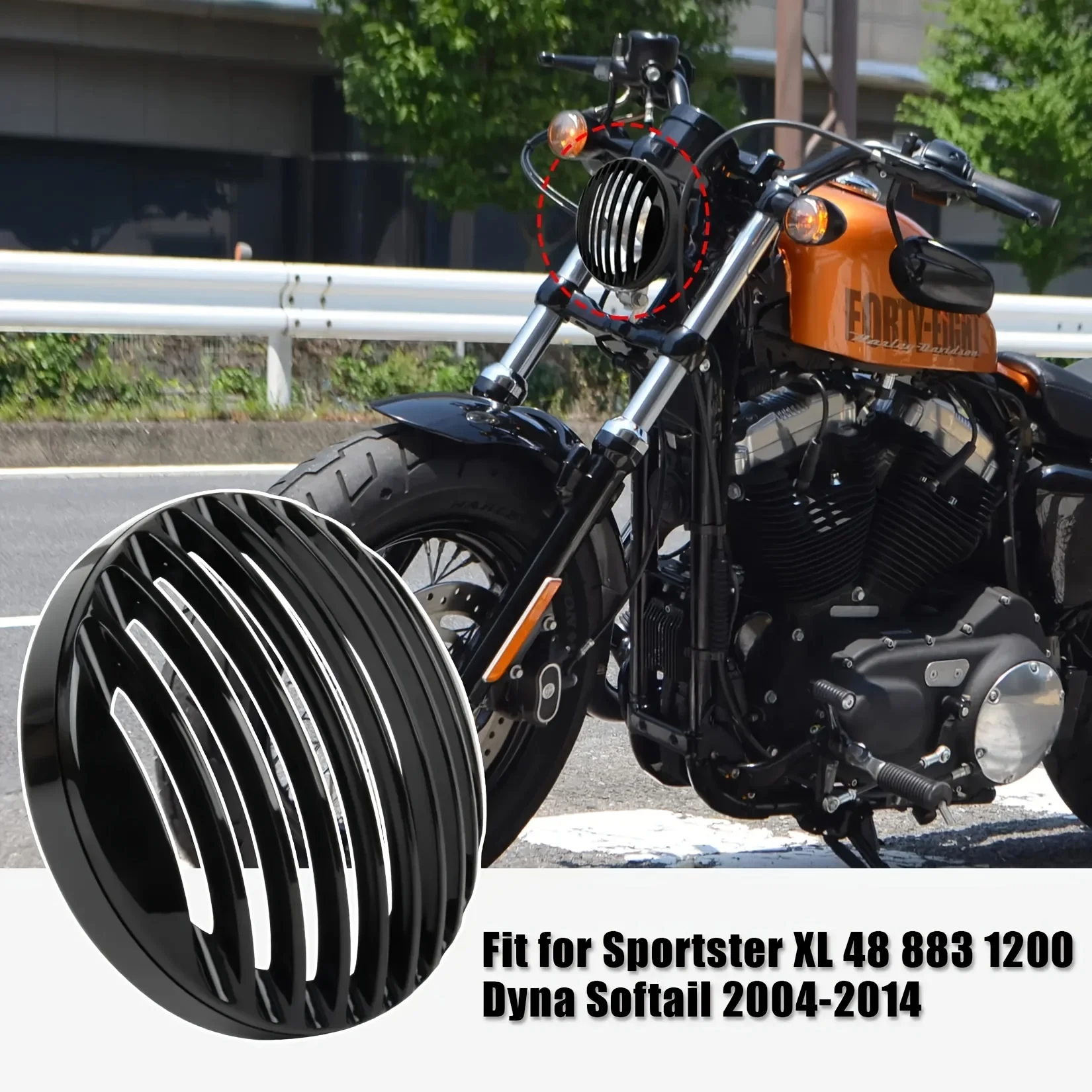 Couvercle de grille de phare de moto Led 5.75 5 3/4, ABS pour Harley Sportster XL 883 Iron 1200 2004-up personnalisé XL1200C 1200