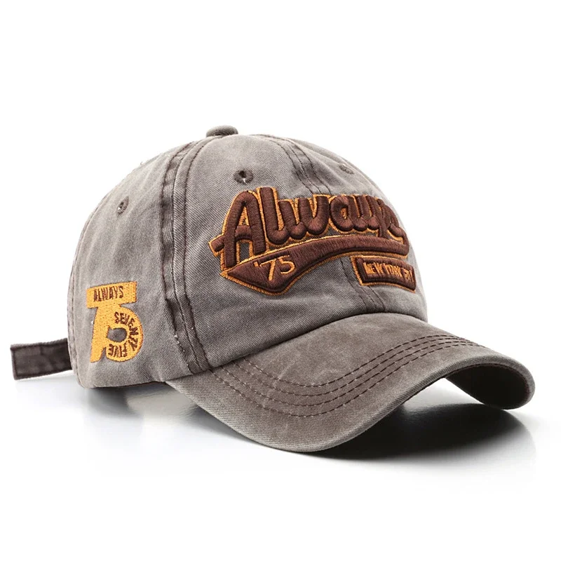 Washed Cotton Baseball Cap Snapback Caps Retro Letter Bone Hats for Men Women Gorras Hombre Dad Casual Casquette