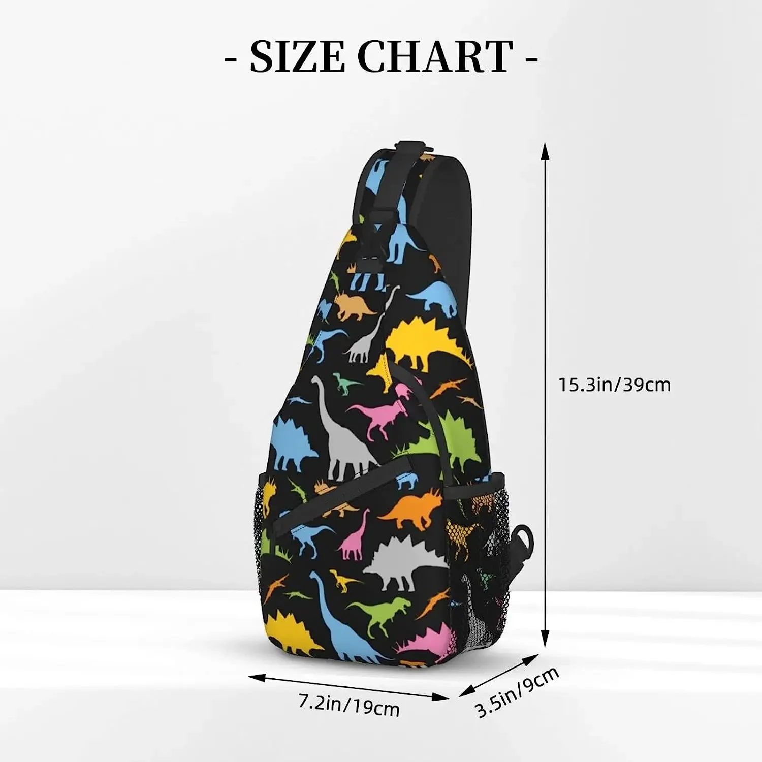 ZREXUO-Sac à dos de poitrine de dinosaure mignon pour hommes et femmes, sac à bandoulière initié, sac à bandoulière, sac à dos de voyage, sac de randonnée