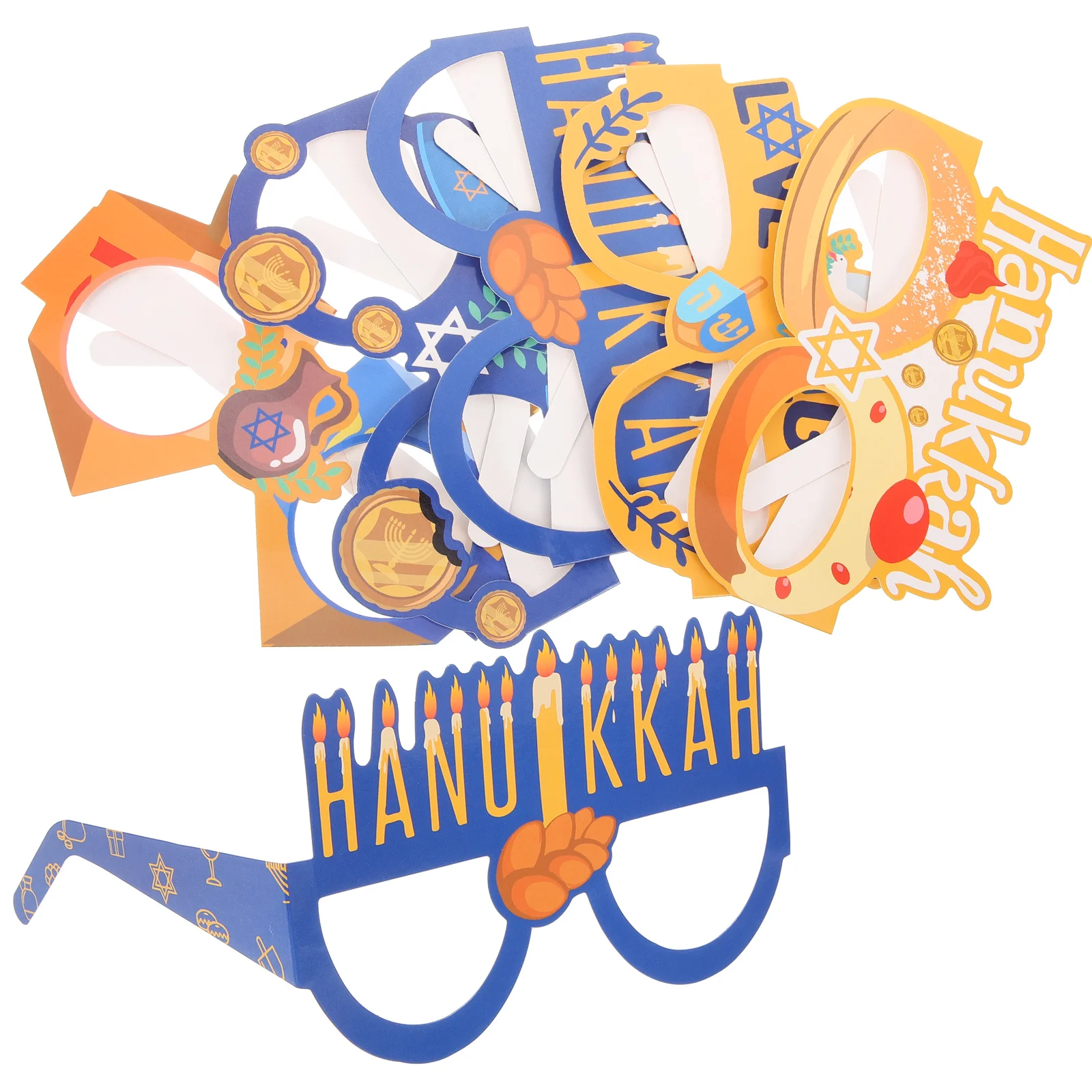 

Hanukkah Glasses Party Paper Eyeglasses Prop Children's Decorative Chanukah for Adults Props