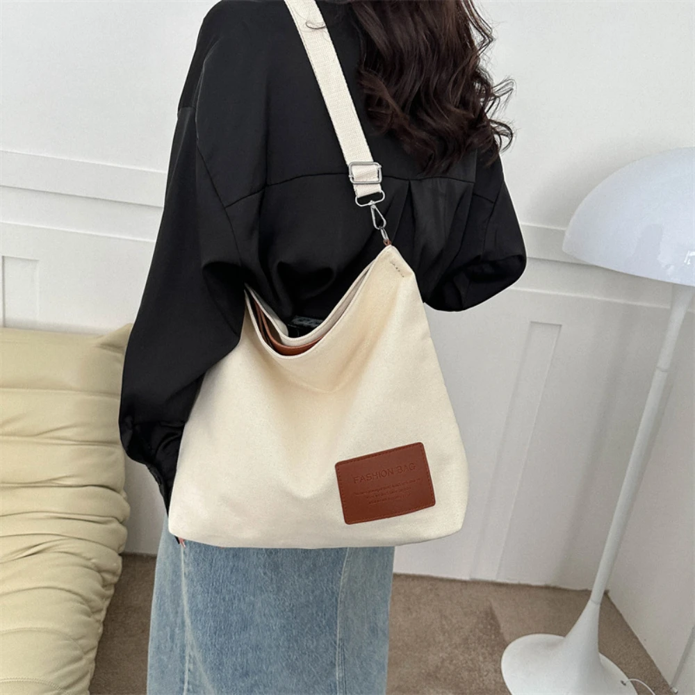 Large Capacity Canvas Tote Bag Niche Design For Shopping Bag Canvas Bag Fashionable And Textured Handbag For Commuting College