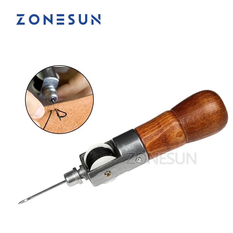 ZONESUN Handmade Leather Hand-stitching Machine DIY Cow Skin Leather Cowhide Leather Tool Diamond Cut Leather Stitching