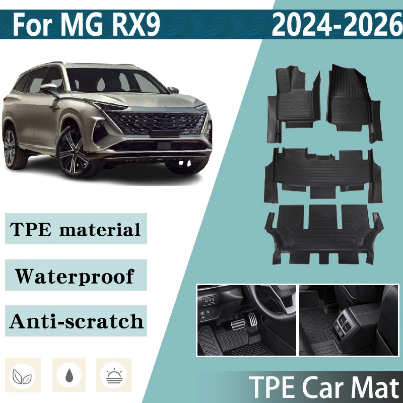 Image of Auto TPE-Fußmatte für MG RX9 Zubehör Roewe MGS9 PHEV 2024 2025 2026 7-Sitzer LHD Anti-Schmutz-Matte Wasserdichter Auto-Teppich