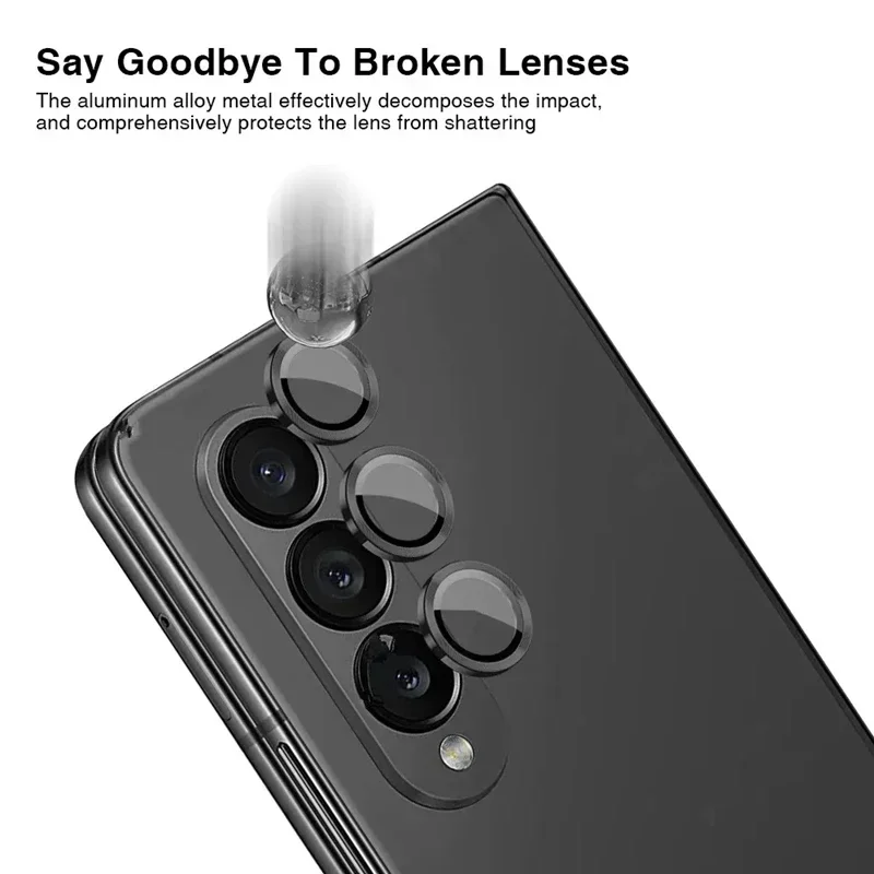 Anillo de lente de Metal para Samsung Galaxy Z Fold 4 5, Protector de cámara, vidrio Protector, tapa trasera, funda para Z fold5 fold4