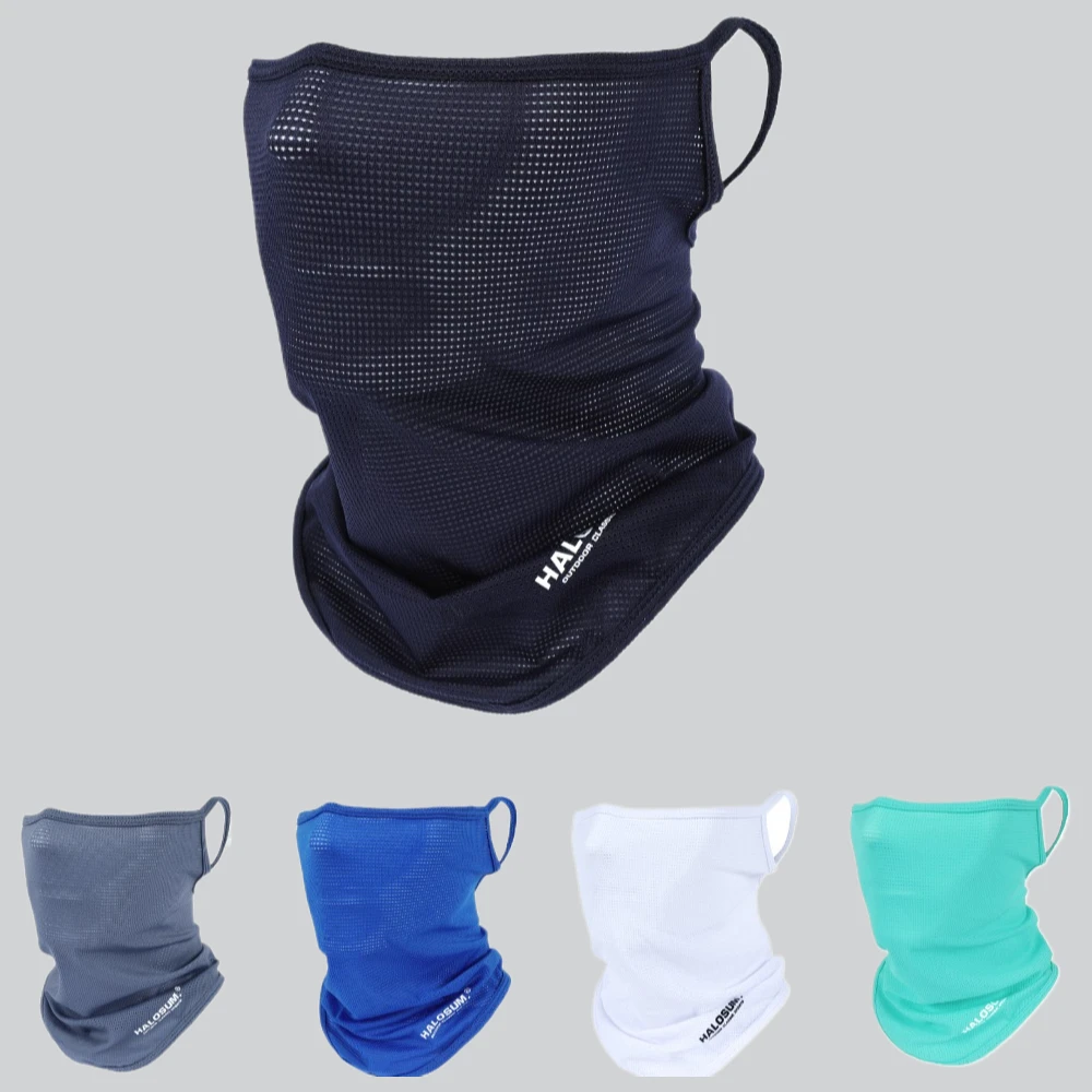 

Fashion Summer Bike Mask Scarf Breathable Ice Silk Full Face Mask Windproof Dustproof Solid Color Sun UV Protectio Outdoor Sport