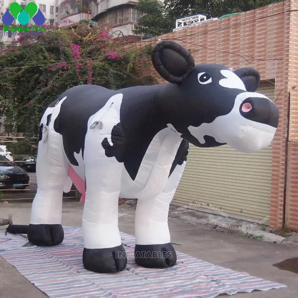 O gado de leite inflável gigante para anunciar, infla, ventilador da leiteria, com habilitado, 5 m