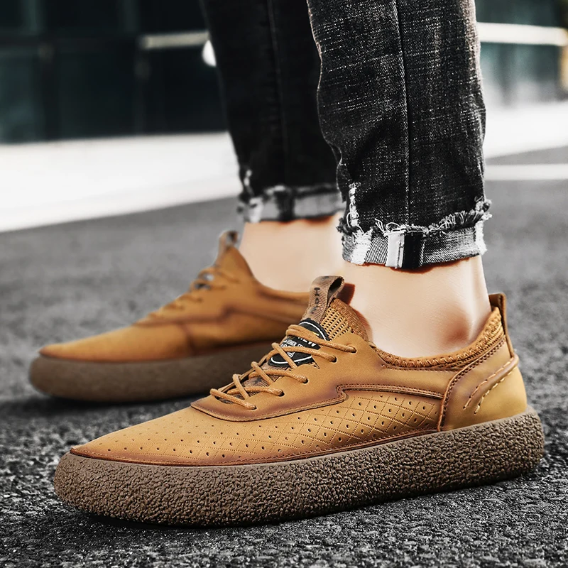 

Men's Breathable Casual Cosy Outdoor Designer Walking Business Shoes Men Leather Casual Shoes Comfortable Breathable Sport Shoes
