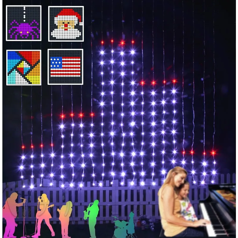 rgb-カーテンライト-diy-フェアリーライト色変更壁背景寝室リビングルームイースターバレンタイン独立記念日の装飾