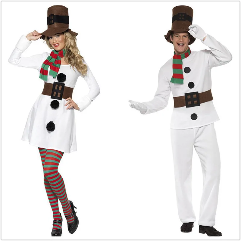 

Color Cosplayer Christmas Cosplay Suit for Women Disguise Snowman Costume Men Party Set Adult Clothing Fantasia Carnival Outfit