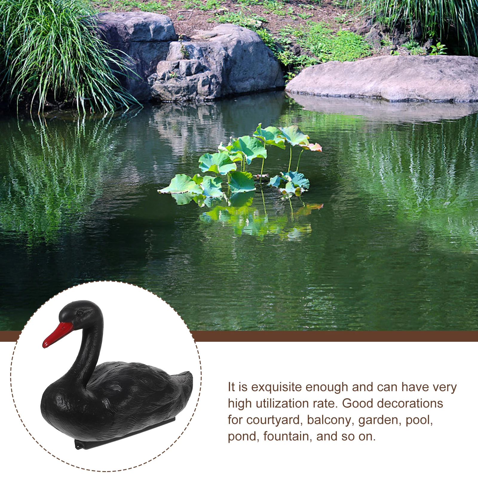 

Adorable Swan Decor for Pool Pond Fountain Exquisite Design High Utilization Rate Outdoor Decoration Simulation Swan