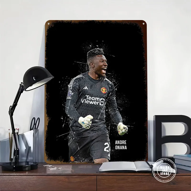 Andre Onana Personalized 3D Textured Metal Poster Wall Art Vintage Tin Signs for Decoration Living Room Decor Men Wand Deko Home