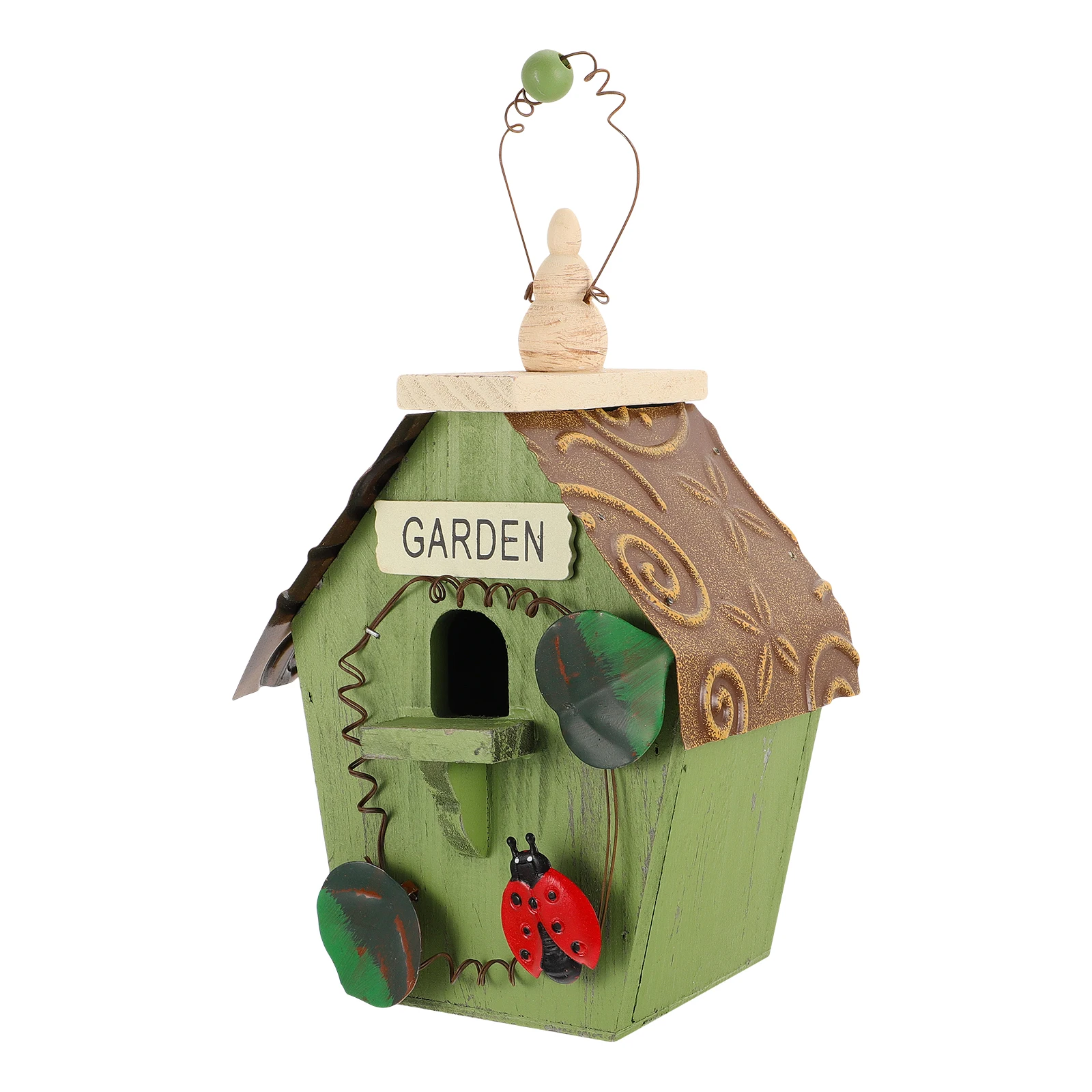 

Wooden Bird House Durable Craftsmanship Wind Rain Protection Garden nament Lovely Nest Hanging Accessories Outdoor Decor Small