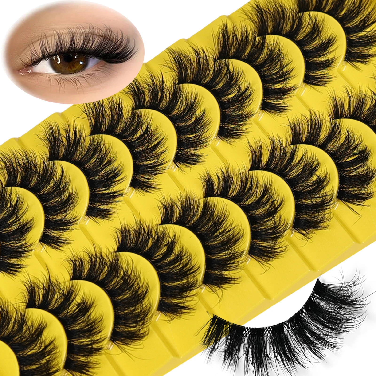 Cílios Postiços Fofos 3D, Cílios Grossos, Cílios Sujos Falsos, Cílios Postiços, Cílios Dramáticos, 10 Pares