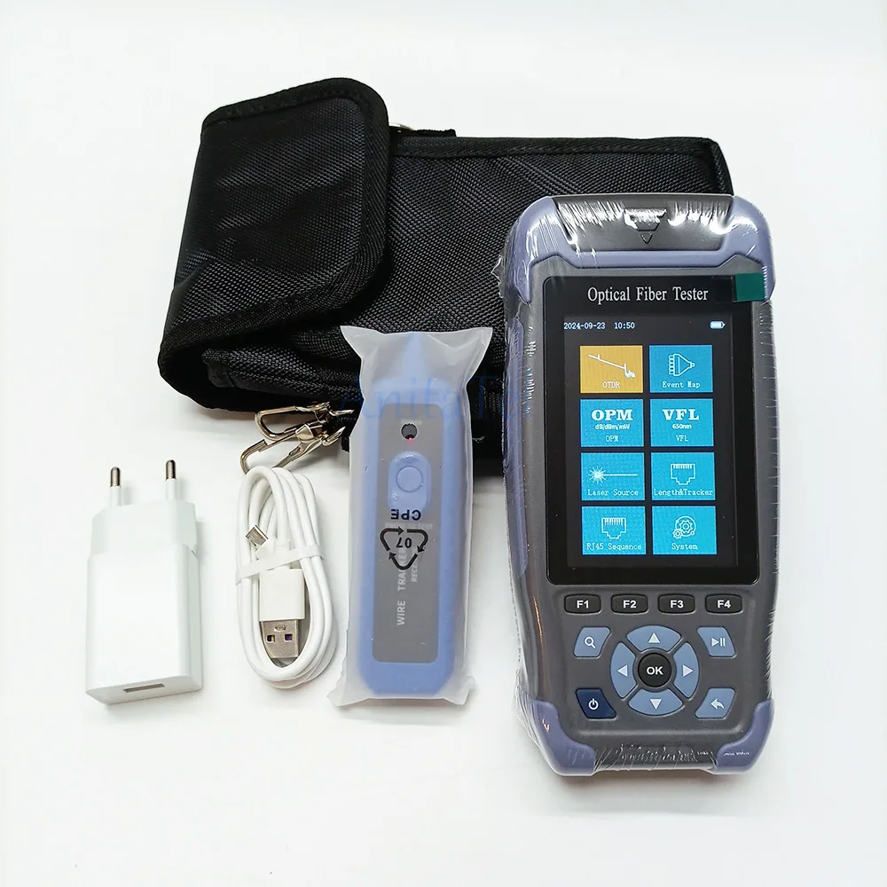 Mini OTDR Optic Reflectometer 980Rev With 9 Functions VFL OLS OPM Event Map 24Db For 64Km Fiber Cable Ethernet Tester