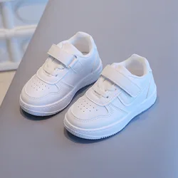 Girl's Sneakers Shoe Spring Autumn White Leather Casual Shoes for Boy Kid Anti Slip Running Shoe Child Tenis Soft Sole Sneaker