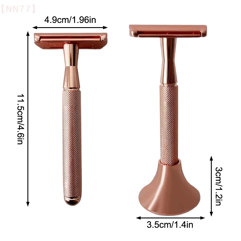 ماكينة حلاقة كلاسيكية للرجال لإزالة الشعر الخفيف، ماكينة حلاقة بحافة مزدوجة من سبائك الألومنيوم، شفرات حلاقة آمنة للوجه