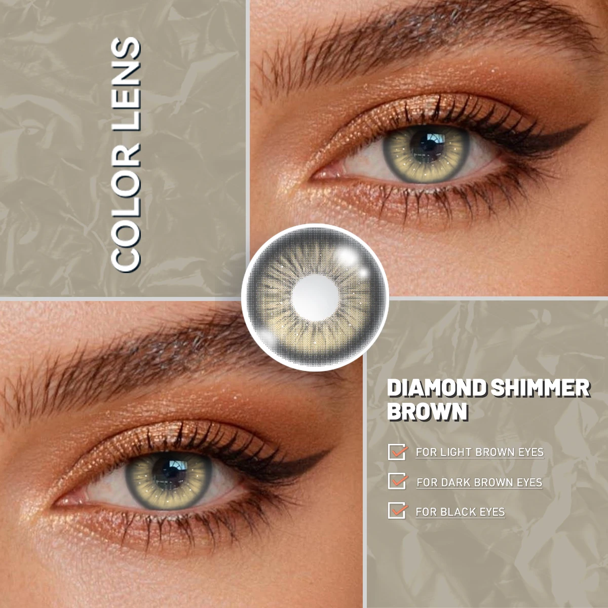 Visuashow Diamond Shimmer Farbige Kontaktlinsen 6 Monate Einweg 14,5mm Blau Grün Augenfarben-Kontaktlinsen für Schönheitskosmetik 70 – Detail 2