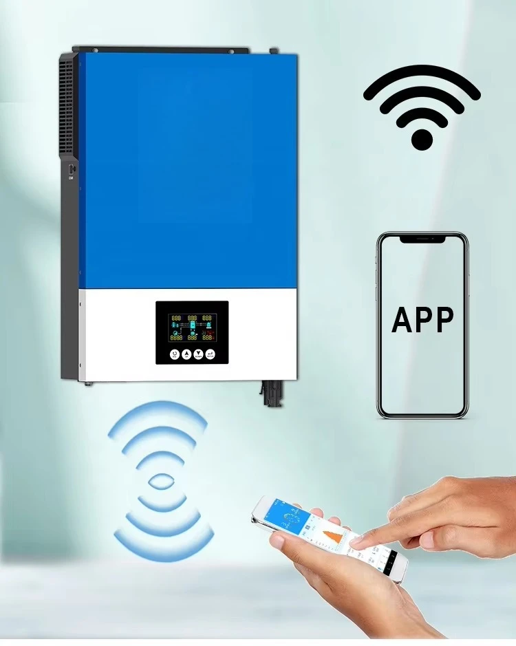 عاكس شمسي هجين 3.6 كيلو وات و6.2 كيلو وات مع جهاز تحكم بالشحن بالطاقة الشمسية، شبكة أحادية الطور متصلة للاستخدام المنزلي خارج الشبكة #5