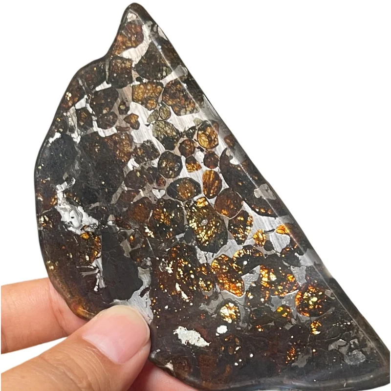 25g Sericho Pallastie meteorite slice Olivine Meteorite Natural Specimen Meteorite material Collection - from Kenya -QA826