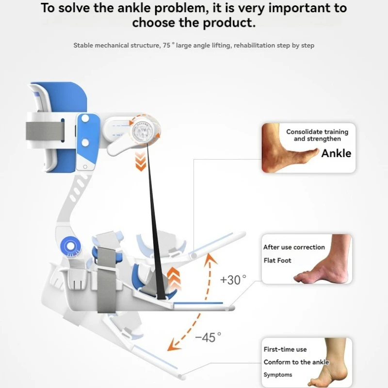 Ankle Fixator Stroke Hemiplegia Foot Drop Corrector Portable Tendon Brace for Stiff Foot Joint Rehabilitation Training