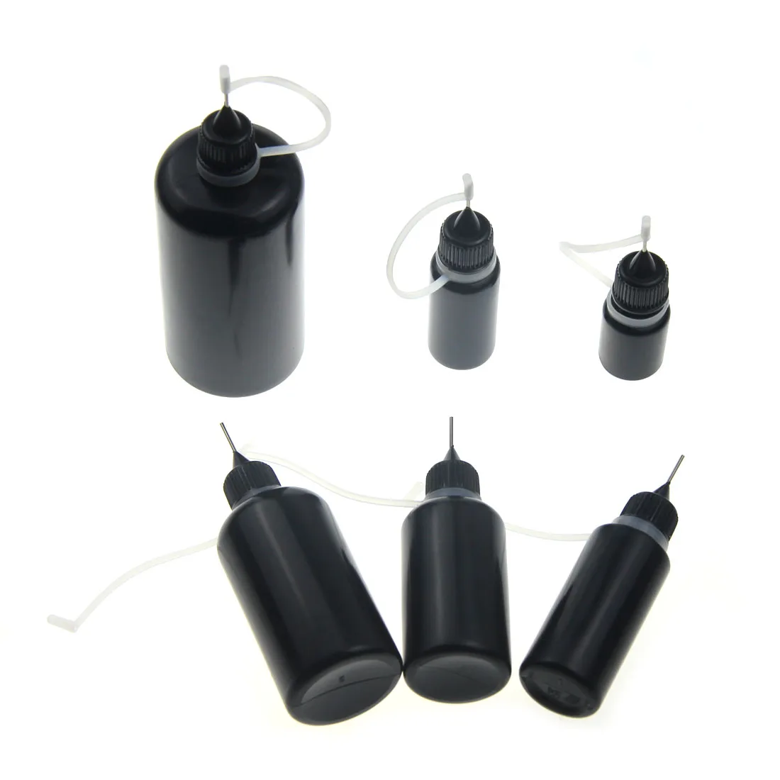 5/10/20/30/50/100ml 플라스틱 짜기 바늘 병 리필 가능한 Dropper 용기 바늘 캡이있는 매니큐어 접착제 잉크 비어 있음!