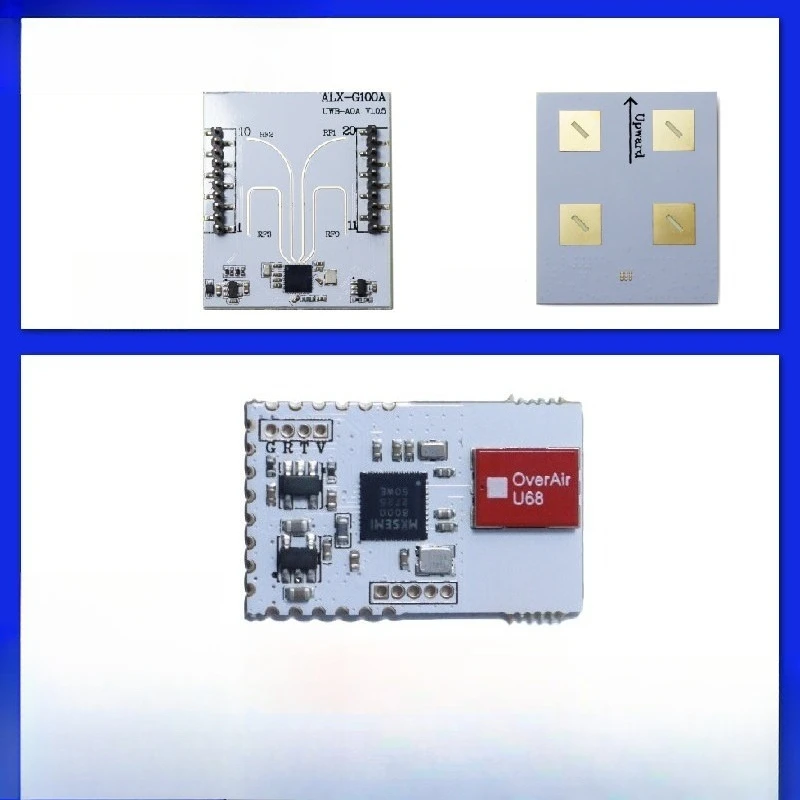 UWB Module Ranging Azimuth Elevation Positioning Base Station Tag PDOA Following Trolley AOA Positioning 4 Antenna