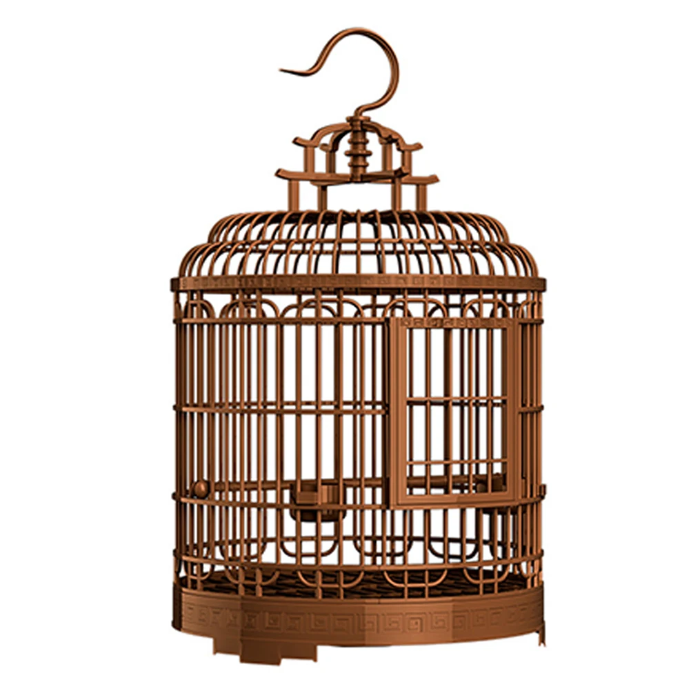 

Birdcage Villa Large Size Spacious Vintage Plastic Travel Cage Easy Cleaning Portable Suitable for Lovebirds Pearl