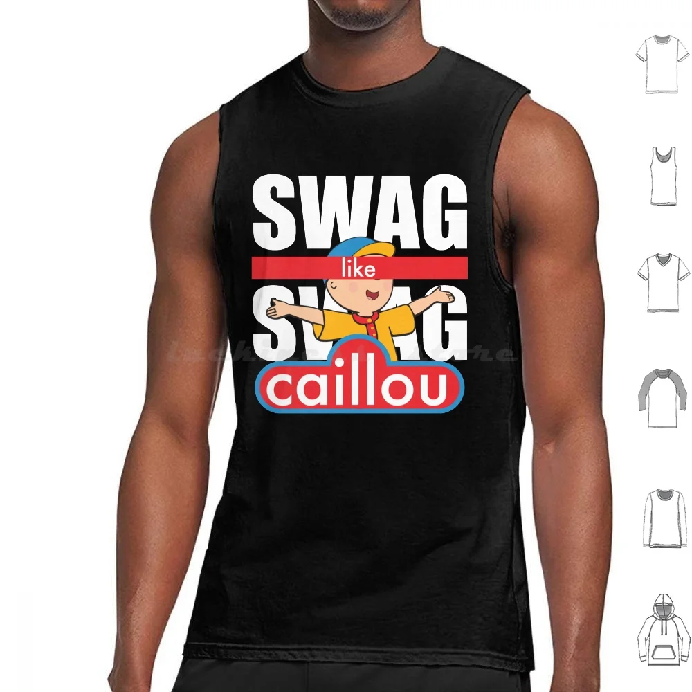 Swag Swag Like Caillou Regatas Colete Sem Mangas Lil B Rap Ironic Irony Swag Caillou Rappers Infância Cores Brilhantes