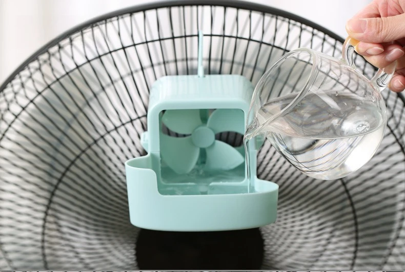 Portable Hanging Ice Cooler Fan Attachment Free Punch Design Add Ice Water Quick Cooling Summer Household Cooling Gadget