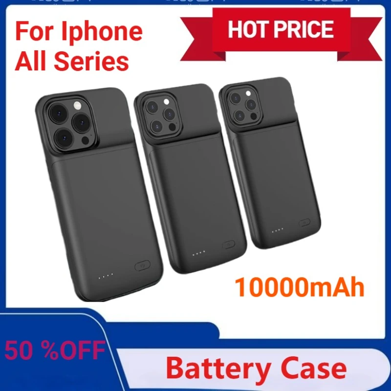 

New Battery Case 10000mAh for Iphone 12 11 14 13 15 16 Pro Max Mini Plus Power Bank Charger High Quality Rechargeable Battery