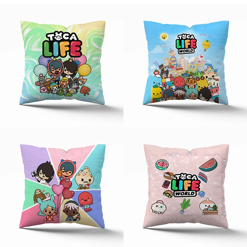 Toca Life World Pillow Case No Pillow Insert New Arrival Colorful Cartoon Kids Boys Girls Toys Birthday Gift 45CM